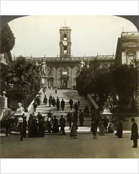 Senatorial Palace, Piazza del Campidoglio, Capitoline Hill, Rome, Italy. Artist: Underwood & Underwood