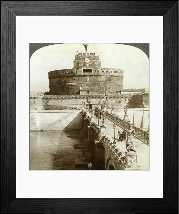 Framed Print : Bridge and Castle of St Angelo, Rome, Italy. Artist: Underwood & Underwood Framed Print : Bridge and Castle of St Angelo, Rome, Italy. Artist: Underwood & Underwood