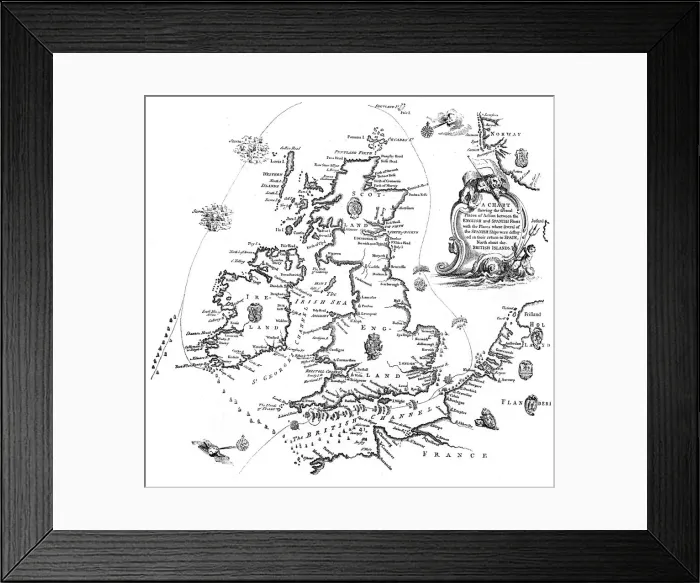 Framed Print : Chart of the Spanish Armadas course, 1588 (1893) Framed Print : Chart of the Spanish Armadas course, 1588 (1893)