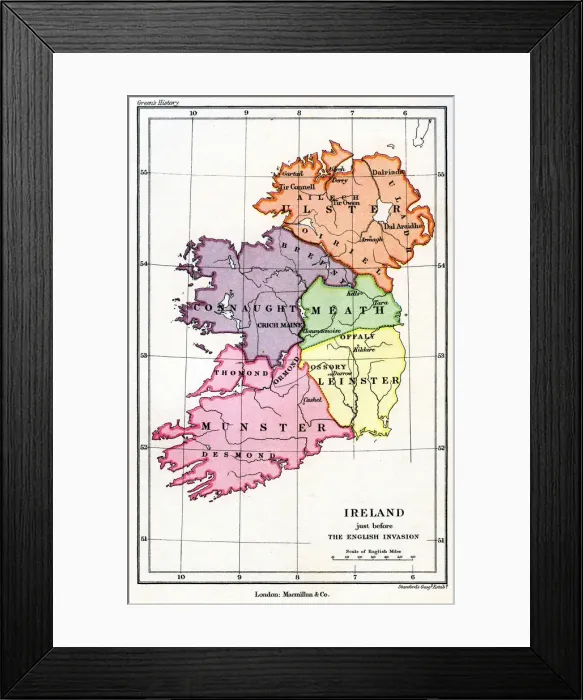Framed Print : Ireland just before the English (Norman) invasion, 1169 (1893) Framed Print : Ireland just before the English (Norman) invasion, 1169 (1893)