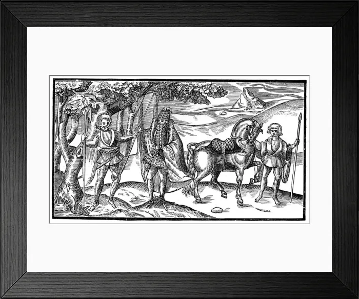 Framed Print : An Irish chief and his attendants, 1581, (1893) Framed Print : An Irish chief and his attendants, 1581, (1893)