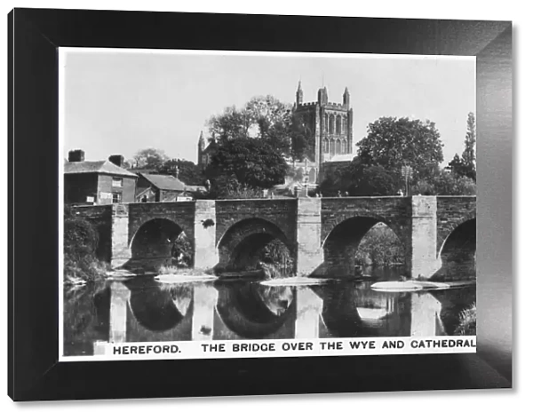 The bridge over the Wye and cathedral, Hereford, 1936