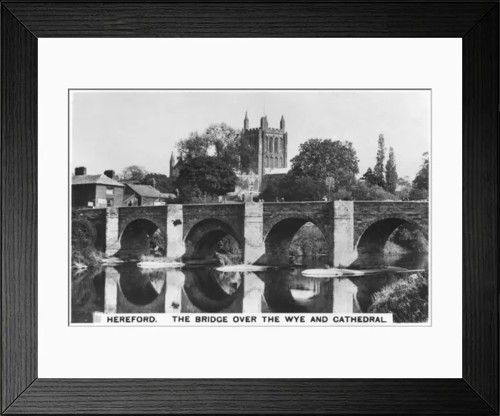 Framed Print : The bridge over the Wye and cathedral, Hereford, 1936 Framed Print : The bridge over the Wye and cathedral, Hereford, 1936
