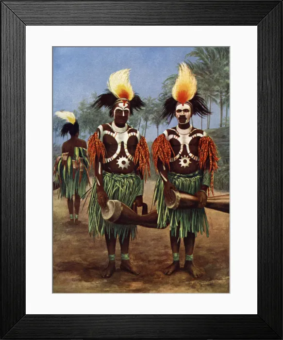 Framed Print : Dancers of the Fly River region, Papua New Guinea, 1920 Framed Print : Dancers of the Fly River region, Papua New Guinea, 1920