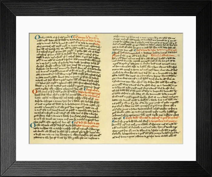 Framed Print : Pages from the cartulary of Osney Abbey, c1275 (1886) Framed Print : Pages from the cartulary of Osney Abbey, c1275 (1886)