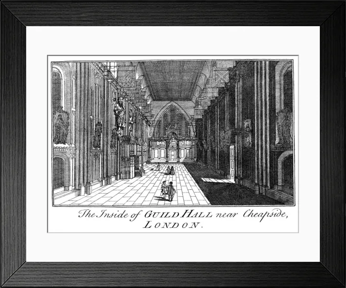 Framed Print : The Inside of Guild Hall near Cheapside, London, c18th century (1886). Artist: William Griggs Framed Print : The Inside of Guild Hall near Cheapside, London, c18th century (1886). Artist: William Griggs