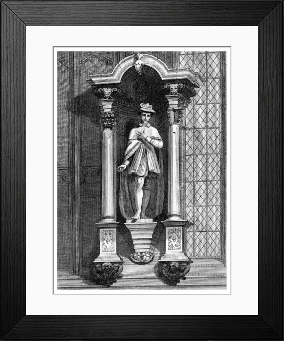 Framed Print : The statue of Edward VI, from the front of the Guildhall Chapel, City of London, 1886. Artist: William Griggs Framed Print : The statue of Edward VI, from the front of the Guildhall Chapel, City of London, 1886. Artist: William Griggs