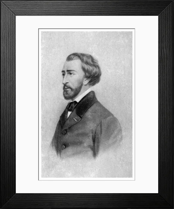 Framed Print : Alfred de Musset, French Romantic playwright, poet and painter, c1845-1890)