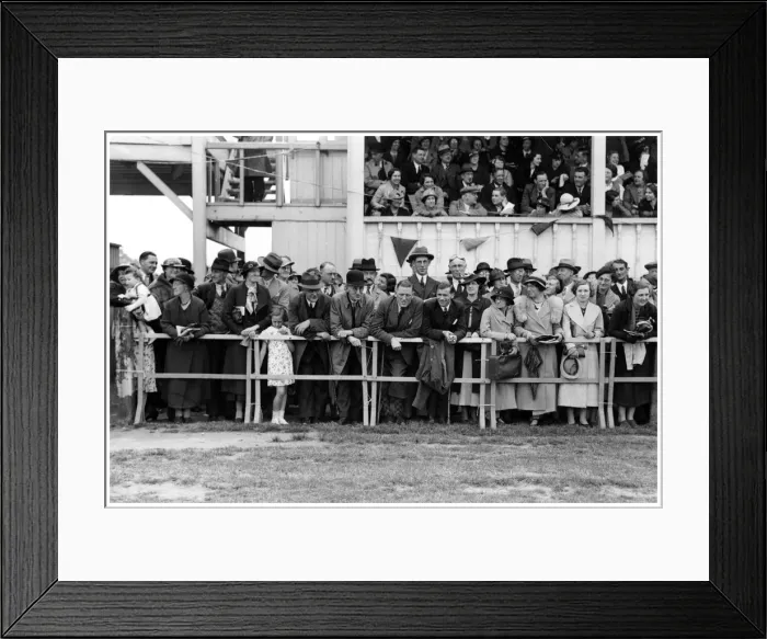 Framed Print : Crowd at the races, c1920-1939(?) Framed Print : Crowd at the races, c1920-1939(?)