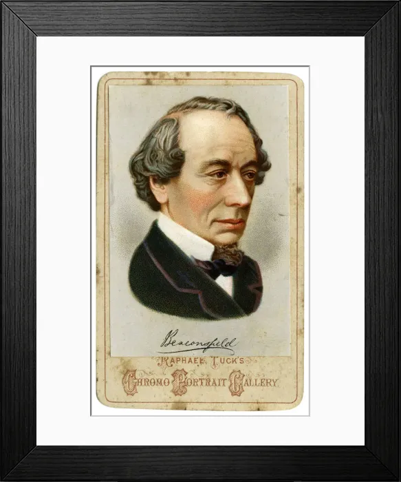 Framed Print : Benjamin Disraeli, 1st Earl of Beaconsfield, 19th century British Conservative politician. Artist: Raphael Tuck Framed Print : Benjamin Disraeli, 1st Earl of Beaconsfield, 19th century British Conservative politician. Artist: Raphael Tuck