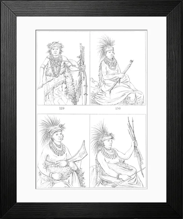 Framed Print : Iowas, Fort Leavenworth, Lower Missouri, 1841. Artist: Myers and Co Framed Print : Iowas, Fort Leavenworth, Lower Missouri, 1841. Artist: Myers and Co