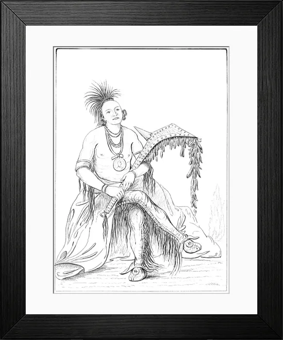 Framed Print : Osage, Fort Gibson, Arkansas, 1841. Artist: Tofswill and Myers Framed Print : Osage, Fort Gibson, Arkansas, 1841. Artist: Tofswill and Myers