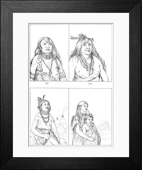 Framed Print : Kiowas, 1841. Artist: Myers and Co Framed Print : Kiowas, 1841. Artist: Myers and Co