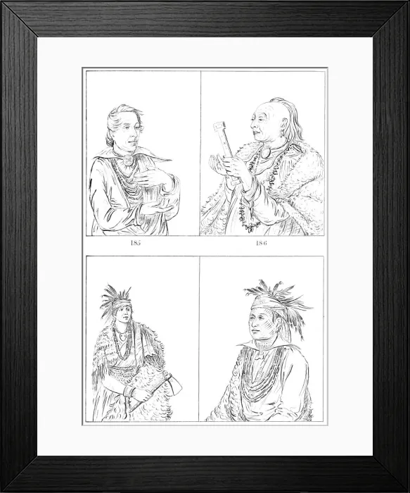 Framed Print : Kickapoos and Weas, 1841. Artist: Myers and Co