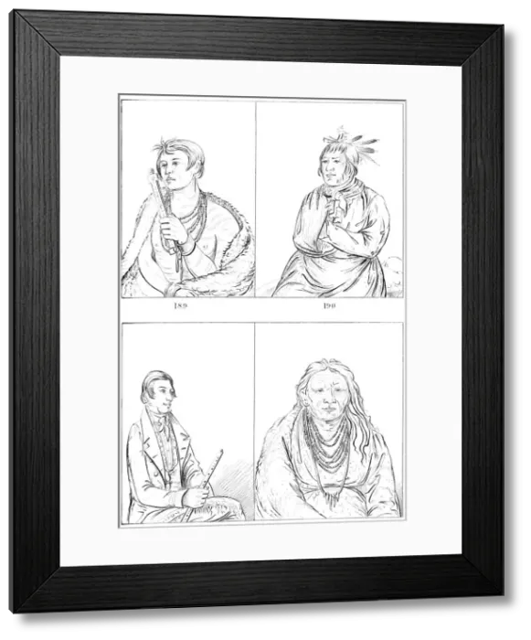 Framed Print : Potowatomies and Kaskasias, 1841. Artist: Myers and Co Framed Print : Potowatomies and Kaskasias, 1841. Artist: Myers and Co