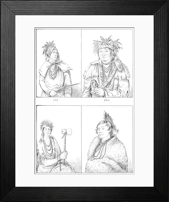 Framed Print : Peorias and Piankashaws, 1841. Artist: Myers and Co Framed Print : Peorias and Piankashaws, 1841. Artist: Myers and Co