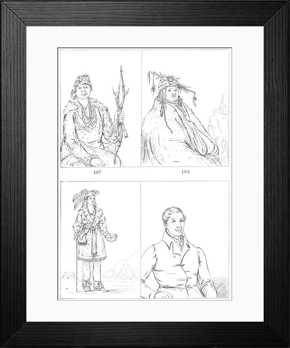 Framed Print : Delawares and Mohicans, 1841. Artist: Myers and Co Framed Print : Delawares and Mohicans, 1841. Artist: Myers and Co