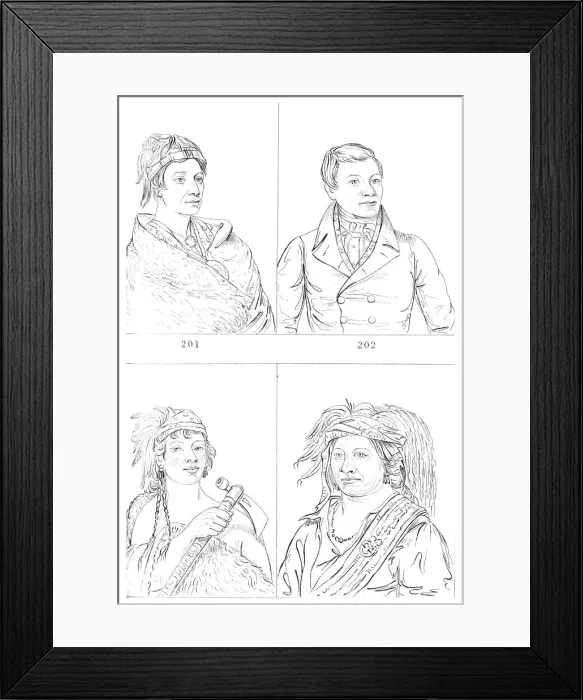 Framed Print : Oneidas, Tuskaroras and Senecas, 1841. Artist: Myers and Co Framed Print : Oneidas, Tuskaroras and Senecas, 1841. Artist: Myers and Co