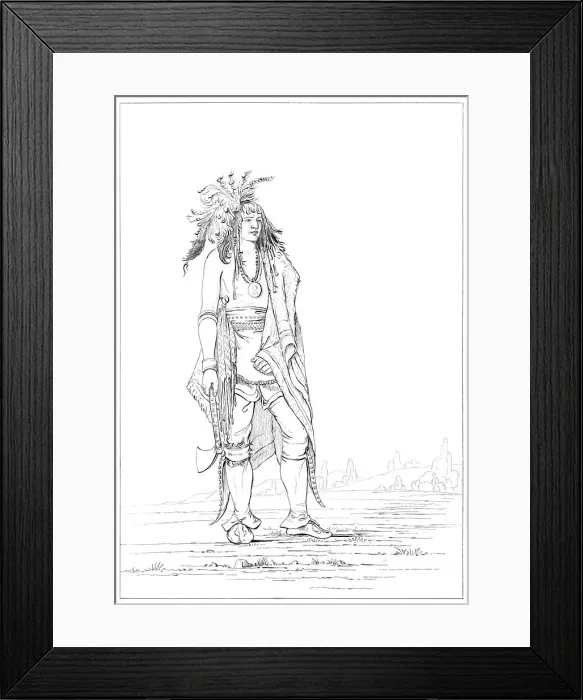 Framed Print : Iroquois brave, 1841. Artist: Myers and Co Framed Print : Iroquois brave, 1841. Artist: Myers and Co