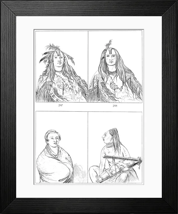 Framed Print : Flatheads, Nez Perces and Chinooks, 1841. Artist: Myers and Co Framed Print : Flatheads, Nez Perces and Chinooks, 1841. Artist: Myers and Co