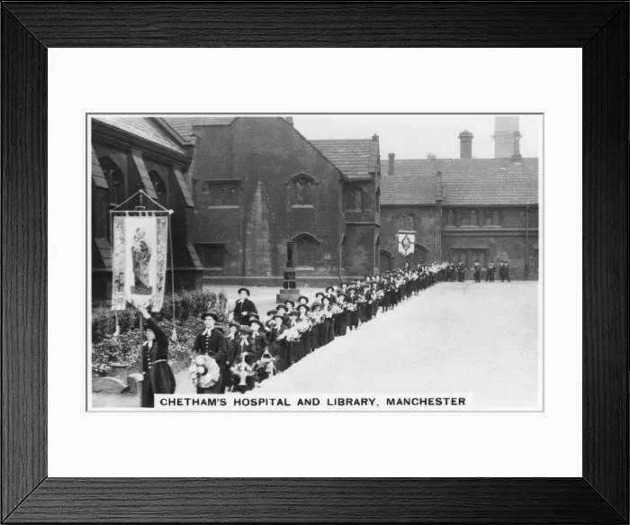 Framed Print : Chethams Hospital and Library, Manchester, 1937 Framed Print : Chethams Hospital and Library, Manchester, 1937