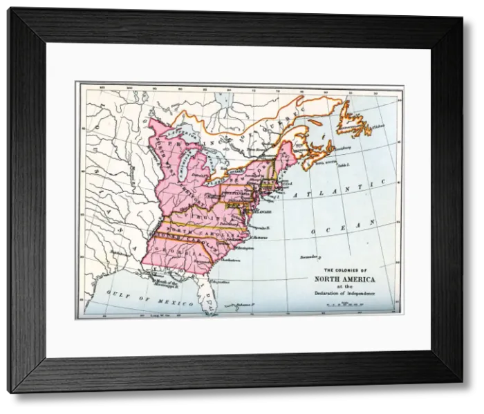 Framed Print : The colonies of North America at the declaration of independence, 1776 (1894) Framed Print : The colonies of North America at the declaration of independence, 1776 (1894)