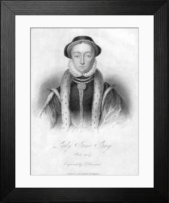 Framed Print : Lady Jane Grey, Queen of England. Artist: Freeman Framed Print : Lady Jane Grey, Queen of England. Artist: Freeman
