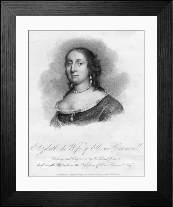 Framed Print : Elizabeth, wife of Oliver Cromwell, (1820). Artist: W Bond Framed Print : Elizabeth, wife of Oliver Cromwell, (1820). Artist: W Bond