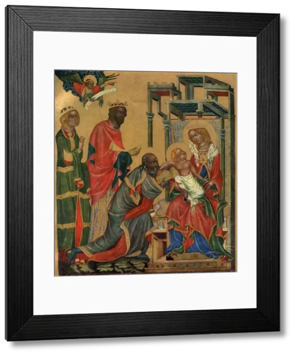 Framed Print : The Adoration of the Magi, c1350 (1955). Artist: Master of the Vyssi Brod Altar Framed Print : The Adoration of the Magi, c1350 (1955). Artist: Master of the Vyssi Brod Altar
