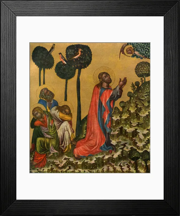 Framed Print : Jesus in the Olive Grove, c1350 (1955). Artist: Master of the Vyssi Brod Altar Framed Print : Jesus in the Olive Grove, c1350 (1955). Artist: Master of the Vyssi Brod Altar