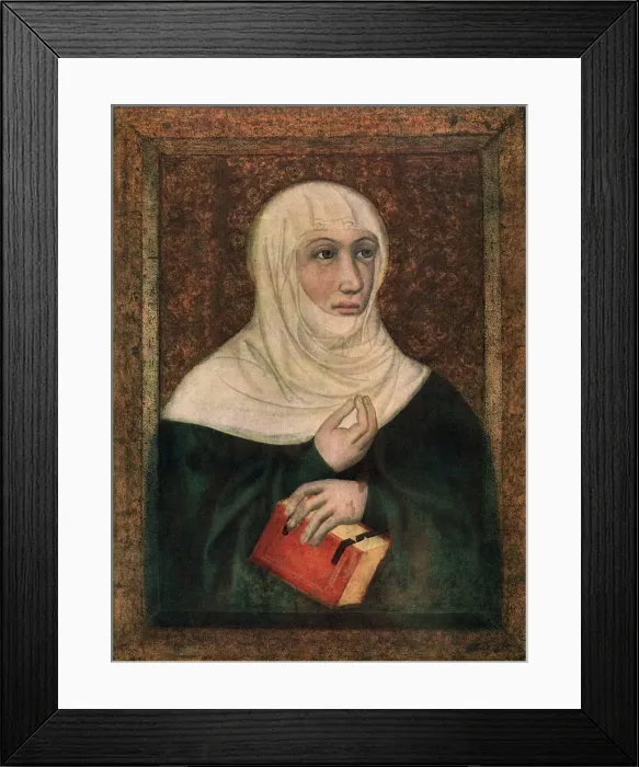Framed Print : St Clara, 1365-1367 (1955). Artist: Master Theodoric Framed Print : St Clara, 1365-1367 (1955). Artist: Master Theodoric
