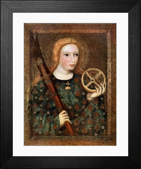 Framed Print : St Catherine, 1365-1367 (1955). Artist: Master Theodoric Framed Print : St Catherine, 1365-1367 (1955). Artist: Master Theodoric