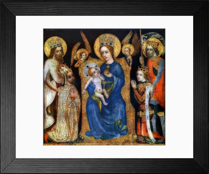 Framed Print : Votive panel of Archbishop Jan Ocko of Vlasim, after 1370 (1955). Artist: Master Theodoric Framed Print : Votive panel of Archbishop Jan Ocko of Vlasim, after 1370 (1955). Artist: Master Theodoric