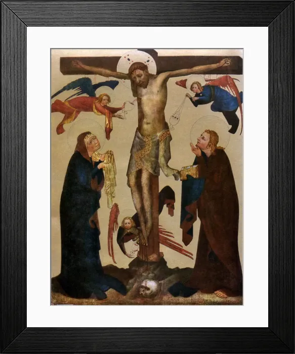 Framed Print : The Vyssi Brod Crucifixion, before 1400 (1955). Artist: Master of the Vyssi Brod Altar Framed Print : The Vyssi Brod Crucifixion, before 1400 (1955). Artist: Master of the Vyssi Brod Altar