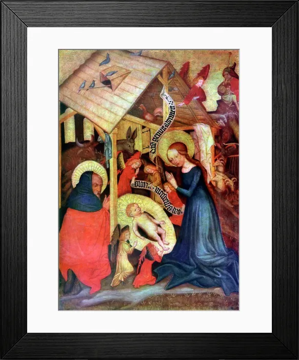Framed Print : Adoration of the Child, after 1430 (1955). Artist: Master of the Carrying of the Cross, Vyssi Brod Framed Print : Adoration of the Child, after 1430 (1955). Artist: Master of the Carrying of the Cross, Vyssi Brod
