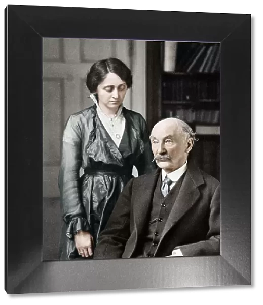 Thomas Hardy, English poet, novelist and dramatist with his second wife, Florence, 1912-1928