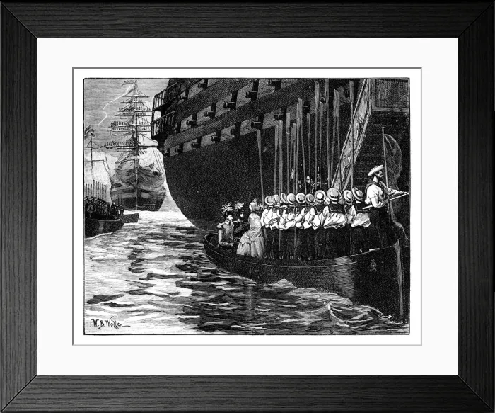 Framed Print : Visit of the Queen to the Emperor and Empress of the French at Cherbourg, France, 1858. Artist: William Barnes Wollen Framed Print : Visit of the Queen to the Emperor and Empress of the French at Cherbourg, France, 1858. Artist: William Barnes Wollen