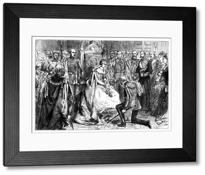 Framed Print : Queen Victoria holding the first investiture of the order of the Star of India, c1861 Framed Print : Queen Victoria holding the first investiture of the order of the Star of India, c1861