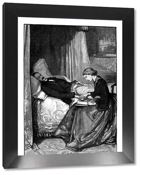 Princess Alice reading to her father, Prince Albert, c1850s