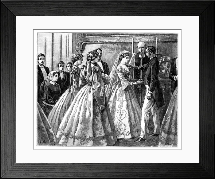 Framed Print : Marriage of the Princess Alice and Ludwig IV, Grand Duke of Hesse, 1 July 1862 (late 19th century) Framed Print : Marriage of the Princess Alice and Ludwig IV, Grand Duke of Hesse, 1 July 1862 (late 19th century)
