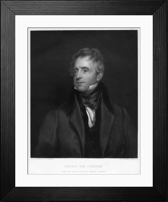 Framed Print : Fawcett, the Comedian, 1828 (19th century). Artist: WJ Edwards Framed Print : Fawcett, the Comedian, 1828 (19th century). Artist: WJ Edwards