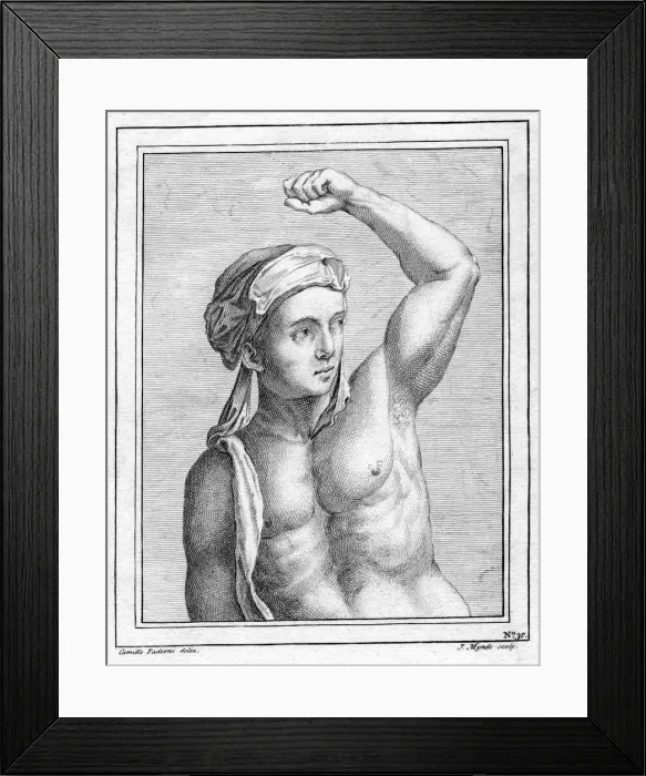 Framed Print : Unknown portrait, 18th century. Artist: J Mynde Framed Print : Unknown portrait, 18th century. Artist: J Mynde