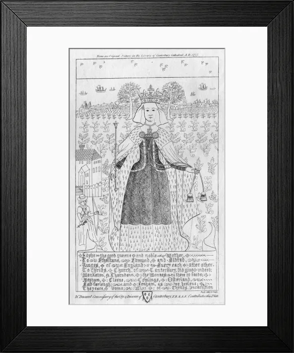 Framed Print : Eadgifu, Queen of England, (1777). Artist: Bayby Framed Print : Eadgifu, Queen of England, (1777). Artist: Bayby