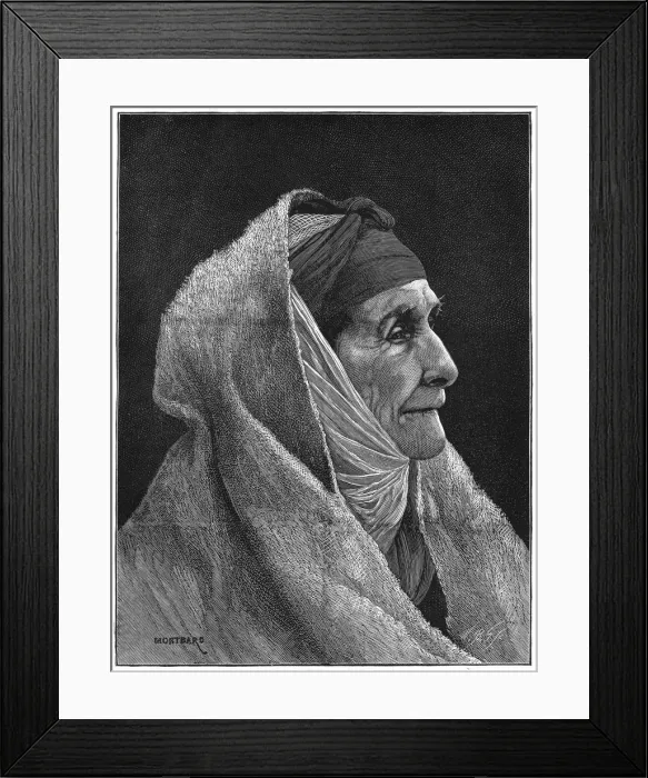 Framed Print : Old Jewish woman of Cairo, Egypt, 1882. Artist: Montbard Framed Print : Old Jewish woman of Cairo, Egypt, 1882. Artist: Montbard