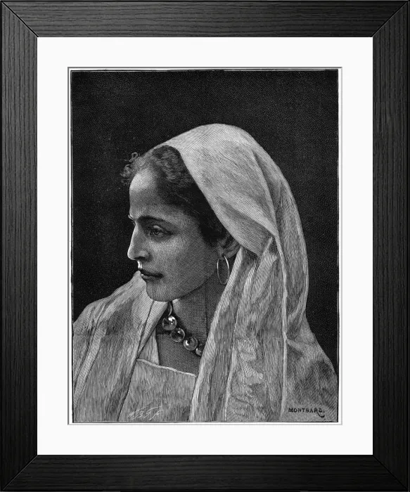 Framed Print : Young Jewish woman of Cairo, Egypt, 1882. Artist: Montbard Framed Print : Young Jewish woman of Cairo, Egypt, 1882. Artist: Montbard