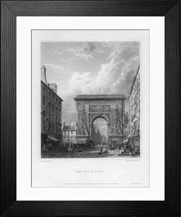 Framed Print : The Porte Saint-Denis, Paris, France, 1820. Artist: Henry Hobson Framed Print : The Porte Saint-Denis, Paris, France, 1820. Artist: Henry Hobson