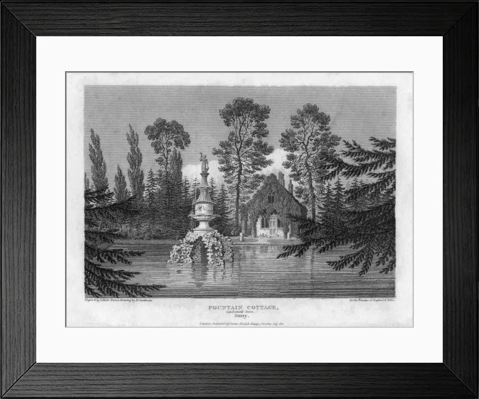 Framed Print : Fountain Cottage, Camberwell Grove, Surrey, 19th century. Artist: J Storer Framed Print : Fountain Cottage, Camberwell Grove, Surrey, 19th century. Artist: J Storer