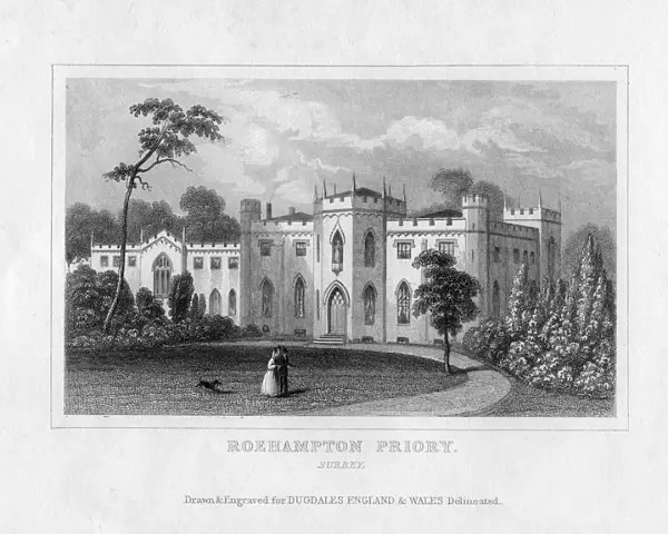 Roehampton Priory, Surrey, mid 19th century