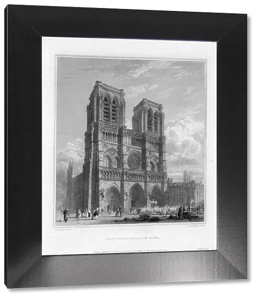 West front of Notre Dame, Paris, France, 1822. Artist: Robert Sands