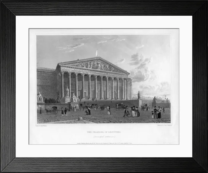 Framed Print : The Chamber of Deputies, principal entrance, Paris, France, 1822. Artist: J Redaway Framed Print : The Chamber of Deputies, principal entrance, Paris, France, 1822. Artist: J Redaway